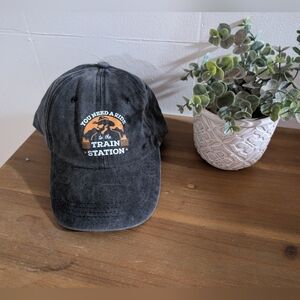 🎀$5 Yellowstone Black Graphic Cap Train Station